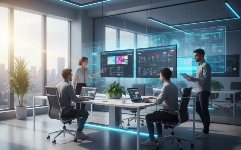 Webincoder team working on web development and marketing projects in Delhi NCR